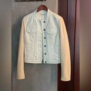 T by Alexander Wang leather sleeve padded jean jacket